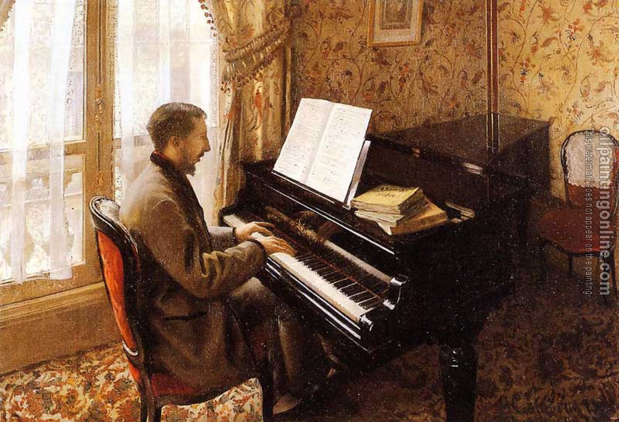 Gustave Caillebotte - Young Man Playing the Piano